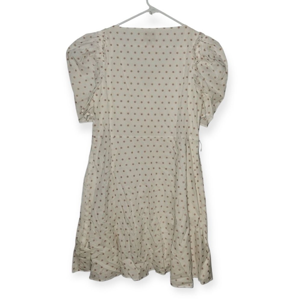 Kate Spade BNWT Dot Cotton mini dress NO BELT short sleeve White Pink Polka - Picture 14 of 15